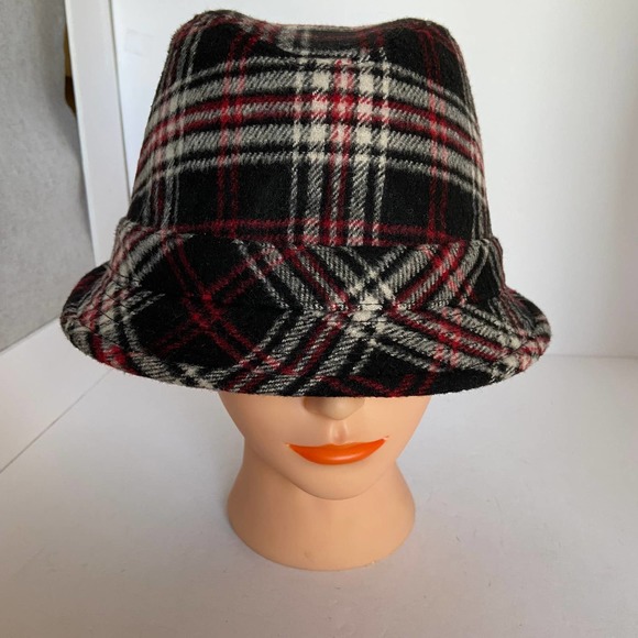 Plaid Hat Trilby Stingy Brim Fedora Pork Pie Wool Blend L/XL 5/48 Unisex - Picture 2 of 7